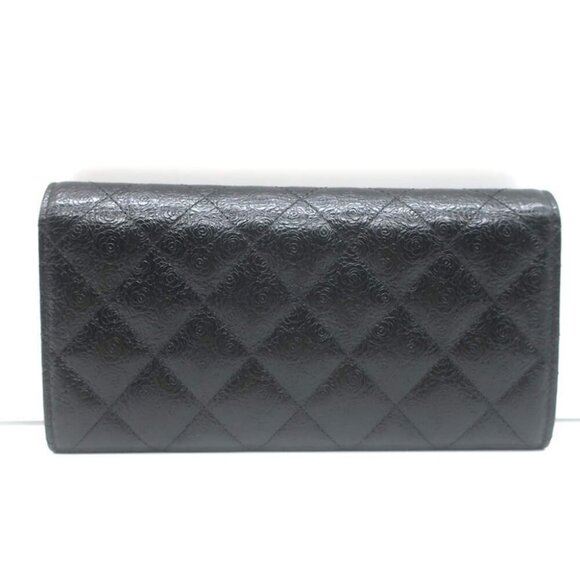 Chanel Camellia-Embossed Quilted Leather L Yen Continental Wallet Black - Picture 7 of 15